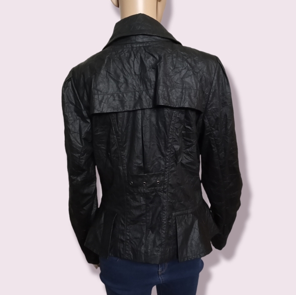 Black Faux Leather Bianca Nygard Jacket Sz8 - Picture 2 of 5
